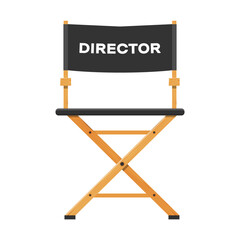 Director's chair. Vector illustration in a fashionable flat style, isolated on a white background.