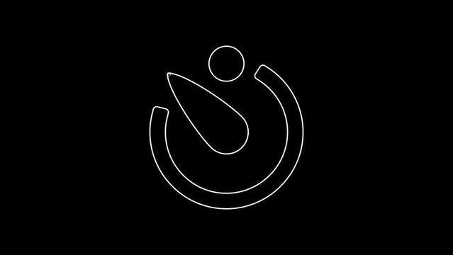 White line Camera timer icon isolated on black background. Photo exposure. Stopwatch timer seconds. 4K Video motion graphic animation