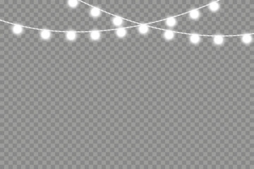 garland lamp. Festive banner design. Holiday greeting. Stock image. EPS 10.