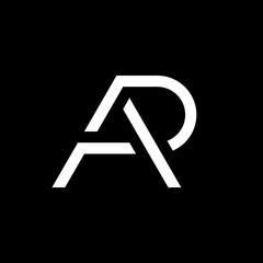 Letter AR AP minimal monogram logo