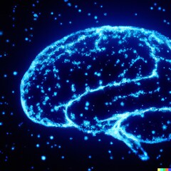 Human brain illustration, abstract artwork