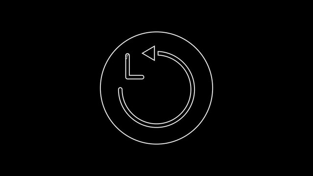 White line Radius icon isolated on black background. 4K Video motion graphic animation