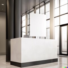 Modern corporation reception counter mockup
