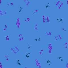 Abstract sign symbols seamless music notes pattern for wrapping and kids fabrics and clothes print and study notebooks