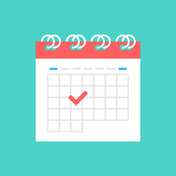 Calendar and check mark. Vector illustration