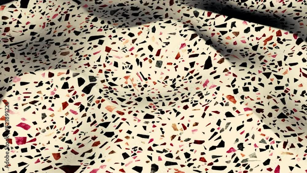 Poster white canvas. motion.a bright pattern of small colored stones on a white bedspread in abstraction.