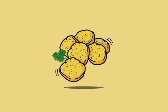 yellow food pile with green leaves clip art preview