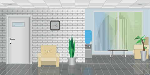 background in the form of an interior office or waiting room, retsepshin.