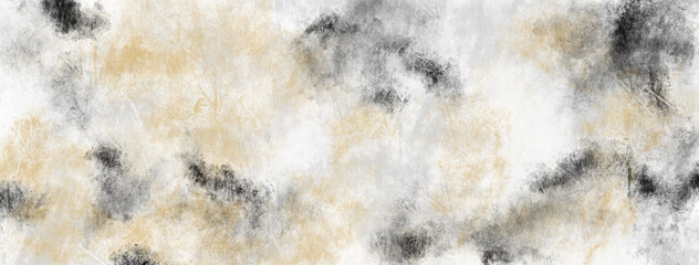Abstract black, white, and gold transparent texture.
