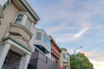 Victorian style suburbs houses in San Francisco, California