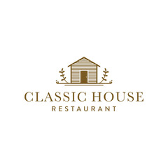 classic home restaurant logo with natural beauty