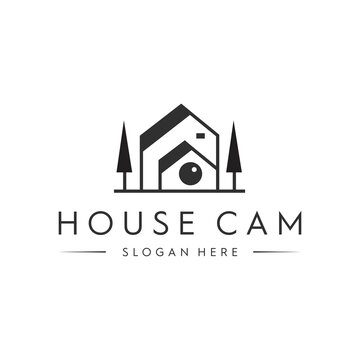 Shutter lens camera house photo photography logo Vector Image for business