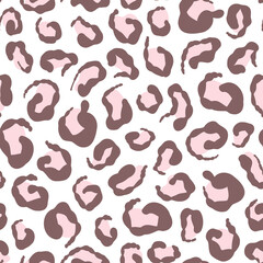 Stylish seamless vector pattern with leopard spots. Cute hand drawn animal skin texture. Abstract wildlife background for wrapping paper, packaging, gift, fabric, wallpaper, textile, apparel.