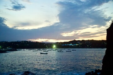 sunset over the lake