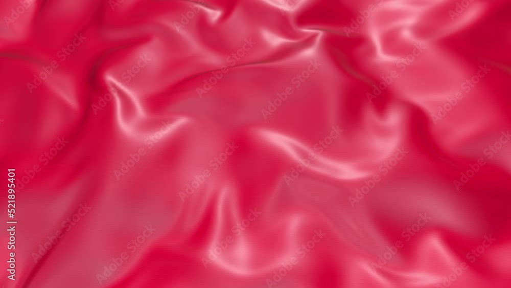 Poster 4k 3d soft animation of wavy red cloth surface that forms ripples like in fluid surface or the folds