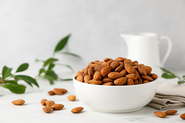 Almond nuts in a bowl