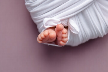 Newborn heels. Family, newborn care.