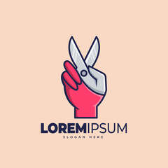 Fototapeta premium Hand scissor logo template