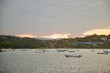 sunset over the river