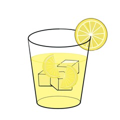 Lemonade with ice and lemon