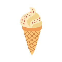Ice cream in bright cartoon style. Icecream vector in nice colors isolated on white background. Vector illustration for web design or print