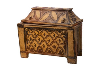 Larnax from Klima, isolated on a white background. It illustrates ideas and beliefs about the afterlife