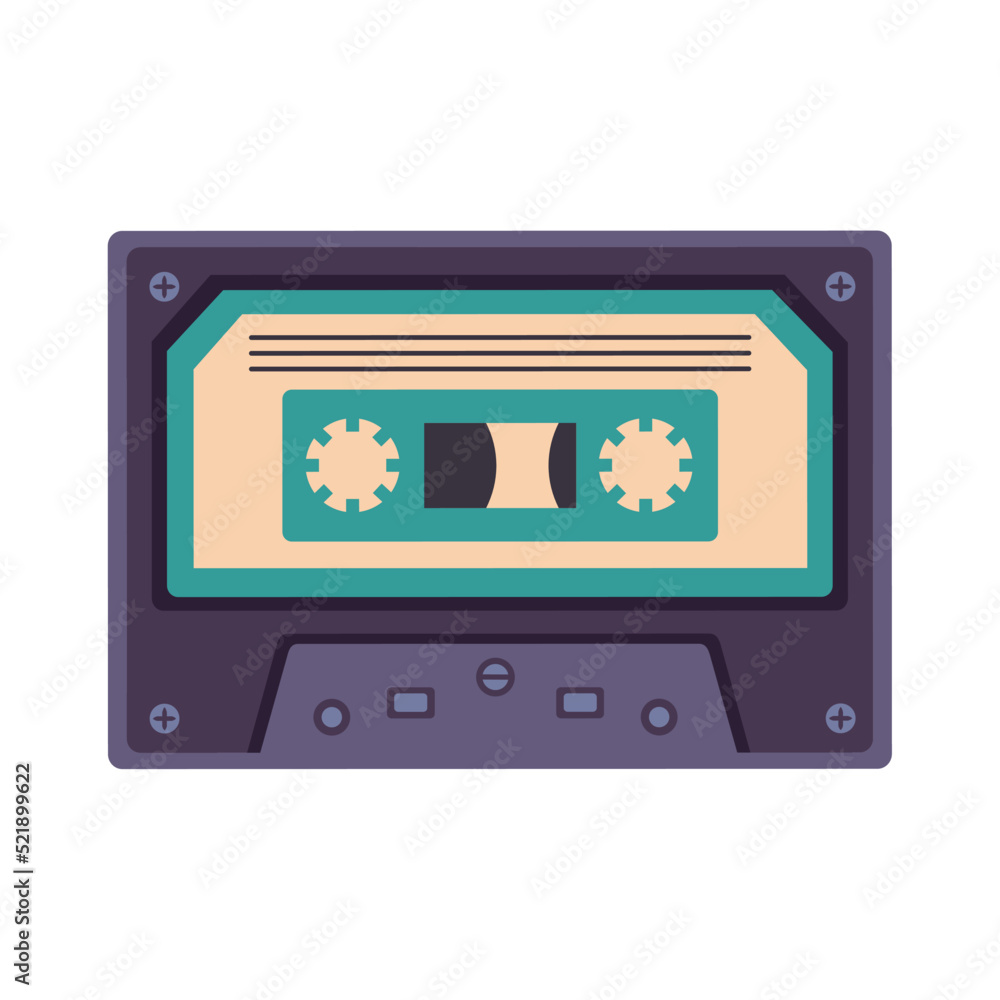 Wall mural retro music cassette