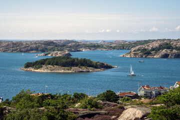 Fototapeta na wymiar View over Fjallbacka archipelago on the Swedish West Coast. 