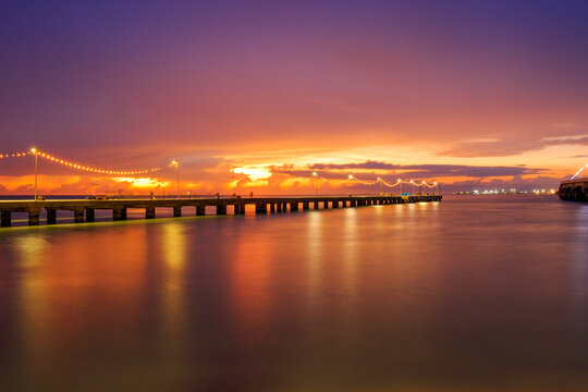 Sunset at progreso pier