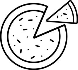 vector style pizza icon, also used for logo of company