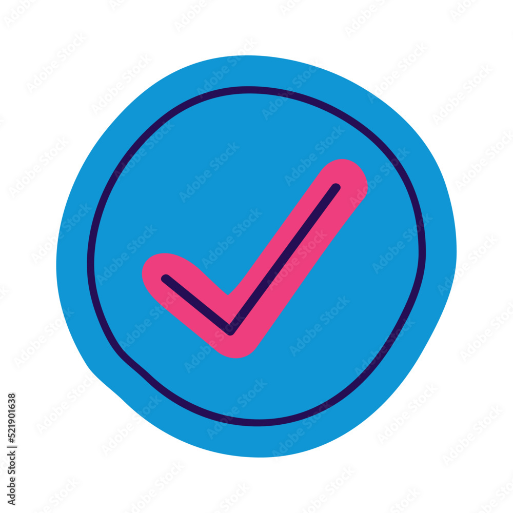 Poster check symbol in button