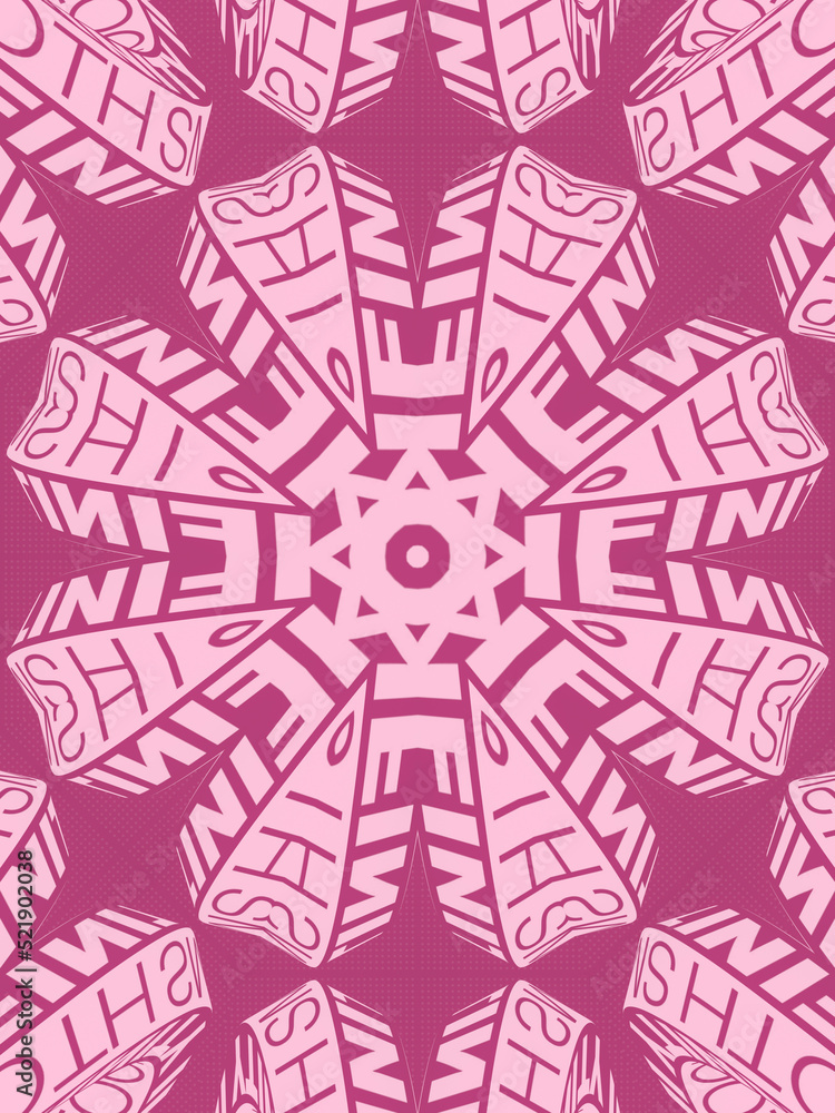 Leinwandbilder kaleidoscopic abstract pattern in the shape of flower. flat graphics style. 3d rendering digital ill