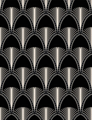 Fototapeta na wymiar Abstract Art Deco Style Modern Geometric Pattern Feather Shapes Seamless Pattern Perfect for Allover Wall Paper Print or Interior Fabric