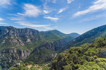 Fototapeta na wymiar Beautiful natural landscapes in the Verdon Gorge and Lake of Sainte-Croix in Provence, France