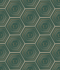 Abstract Hexagon Lines and Stars Geometric Seamless Pattern Stylish Interior Design Perfect for Wall Paper or Allover Fabric Print