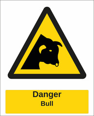 hazard warning sign bull