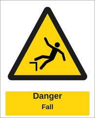 hazard warning sign fall
