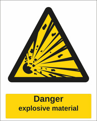 hazard warning sign explosive material