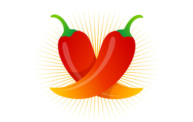 Vector icon of red chilli peppers