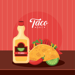 taco day lettering postcard
