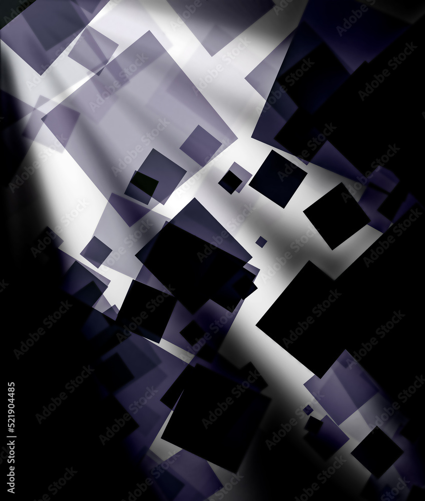 Poster an abstract pattern of random purple squares with light and shade