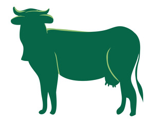 cow animal green silhouette