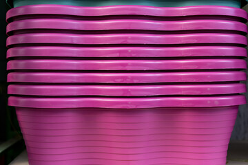 Beautiful pots for plants of various designs and sizes on display for sale in a roadside shop