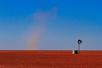 Whirlwind of dust in the Australian Outback