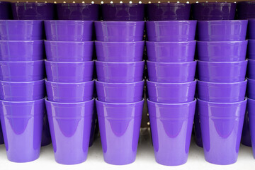 Beautiful pots for plants of various designs and sizes on display for sale in a roadside shop