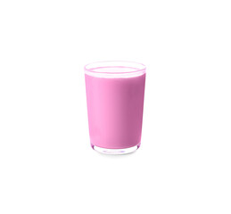 Strawberry Milk Glass isolated on white background