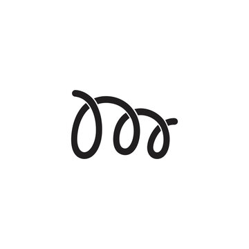 letter m spiral wire abstract simple logo vector