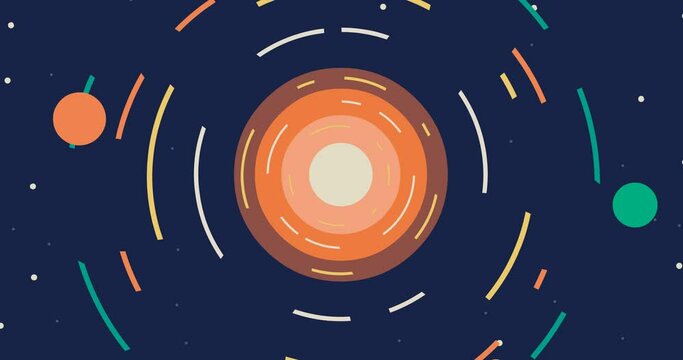 galaxy planet orbit rotation space background animation