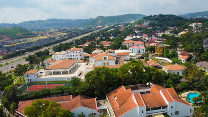 Fototapeta na wymiar Beautiful Aerial view of Abuja City Nigeria 