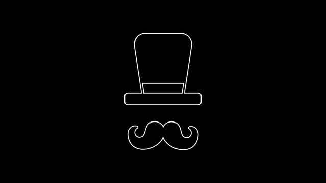 White line Magician icon isolated on black background. 4K Video motion graphic animation